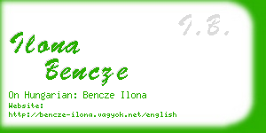 ilona bencze business card